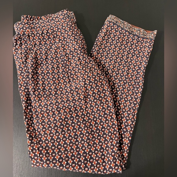 Tory Burch Women's Size 0 Elastic Waist Silk Summer Pants Floral Multicolor - Picture 3 of 7